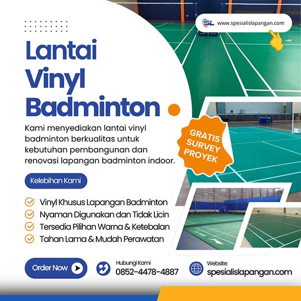 lantai vinyl lapangan badminton